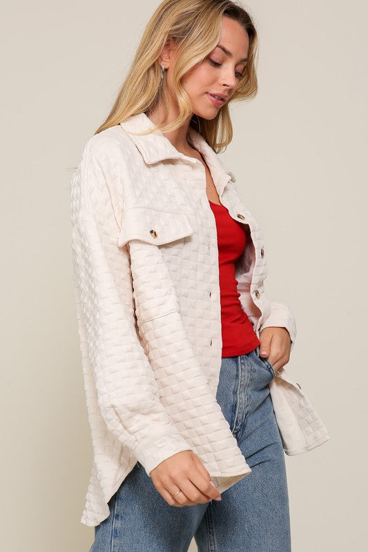 Mesmerizing Quilted Button Down Shacket