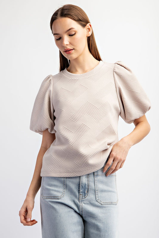Textured Puff Sleeve Blouse | JQ Clothing Co.