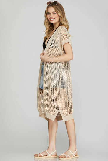 Feminine Fishnet Sweater Cardigan | JQ Clothing Co.