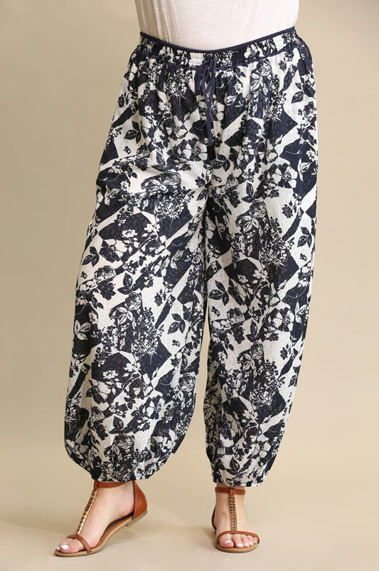 Curvy Floral Printed Harem Pants