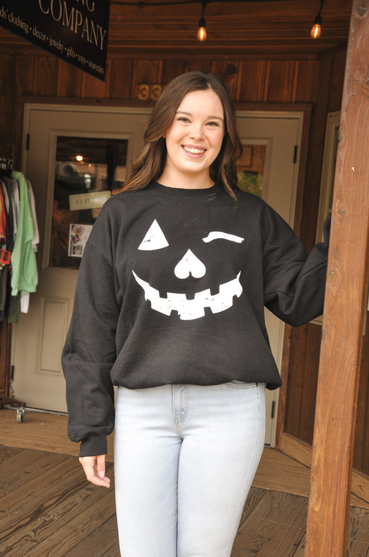 Winky Pumpkin Graphic Sweatshirt