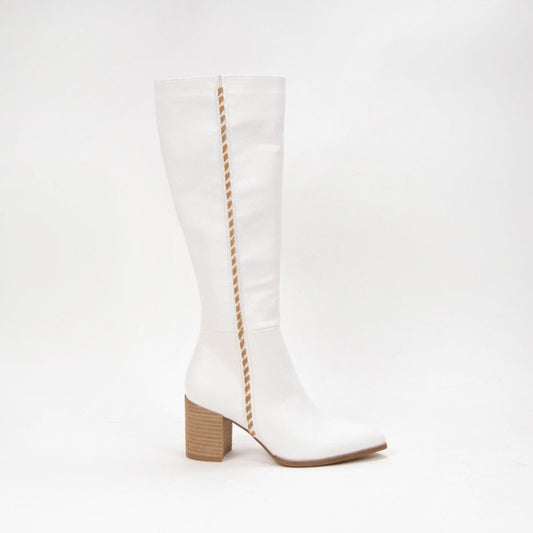Madeline Tall White Boot | JQ Clothing Co.