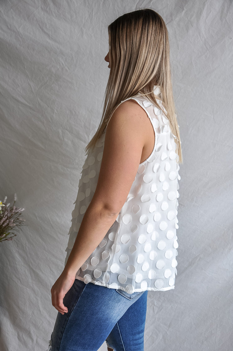 Dotted Textured Sleeveless Top