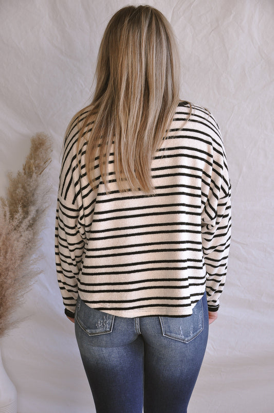 Stunning Stripes Ivory Sweater | JQ Clothing Co.