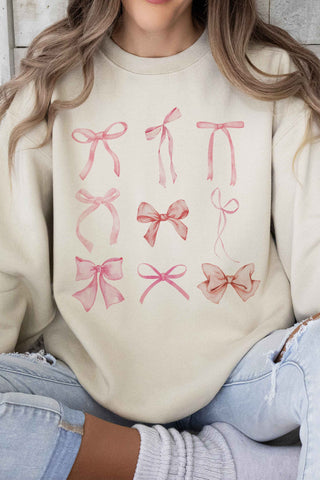 Pink Bows Oversized Graphic Sweatshirt | JQ Clothing Co.