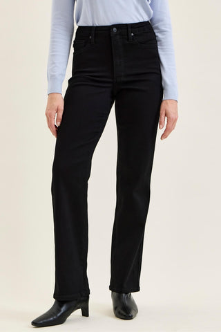 Black Denim TC Straight Jeans