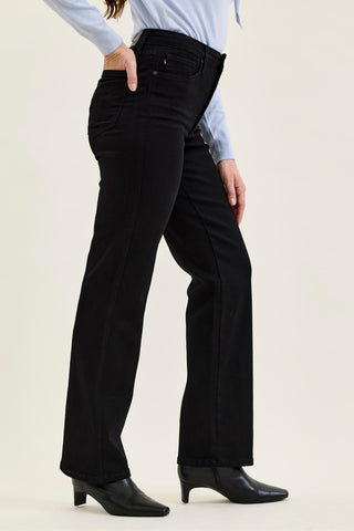 Black Denim TC Straight Jeans