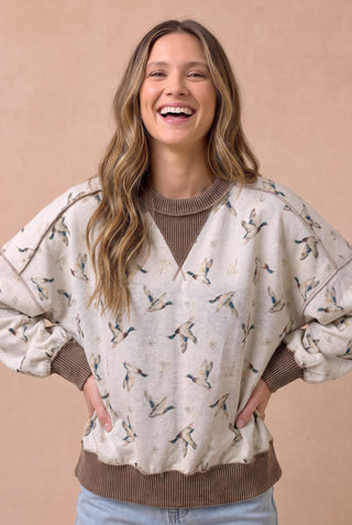 Curvy Flyway Duck Sweatshirt | JQ Clothing Co.