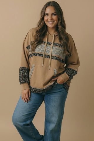 Curvy Floral Remix Hoodie