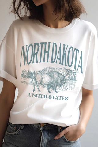 NORTH DAKOTA Oversized Graphic T-Shirt | JQ Clothing Co.