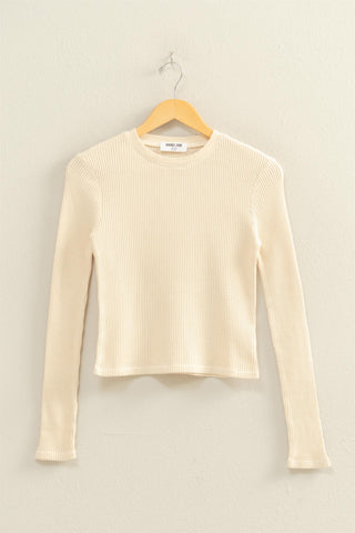 Min Wash Waffle Knit LS Top