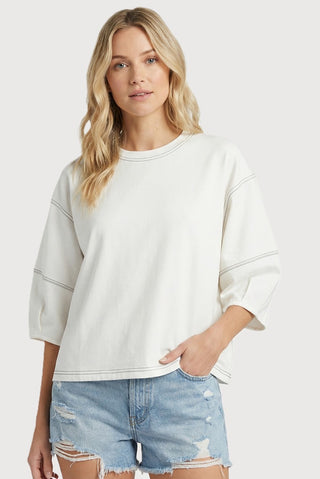 3/4 Sleeve Solid Cotton Top