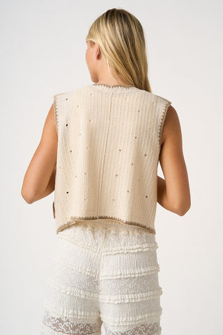 Horse Patch Crochet Knit Sweater Vest