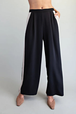 Side Stripe Wide Leg Pants & Top Set