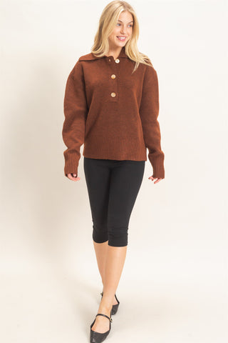 Button-Up Collared Sweater