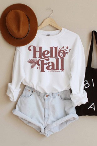 Hello Fall Leafy Graphic Crewneck | JQ Clothing Co.