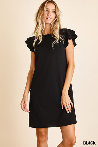 Ruffle Cap Sleeve Mini Dress