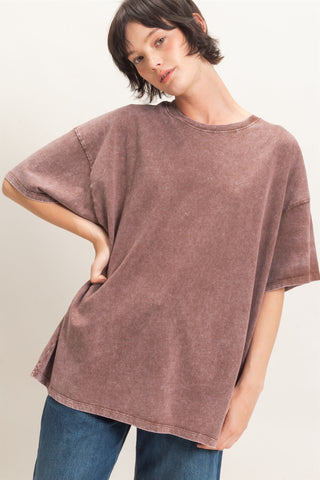 Mineral Wash Oversized Crew Tee