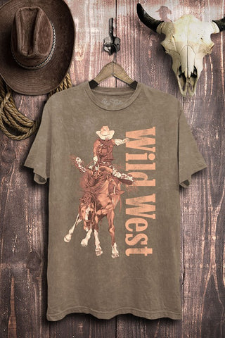 Mocha Washed Wild West Tee | JQ Clothing Co.