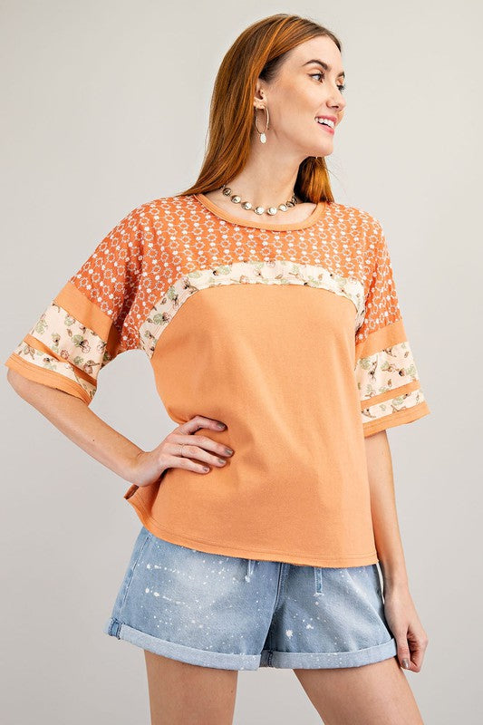 Rusty Coral Contrast Short Sleeve | JQ Clothing Co.
