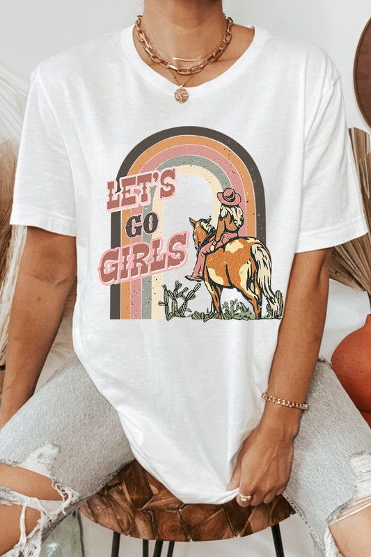 Retro Rainbow Let's Go Girls Tee | JQ Clothing Co.
