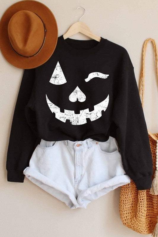 Winky Pumpkin Graphic Sweatshirt | JQ Clothing Co.