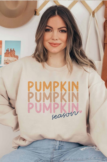 Pumkin Season Repeating Graphic Crewneck | JQ Clothing Co.