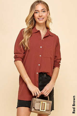 Red Brown Button Down Shirt | JQ Clothing Co.