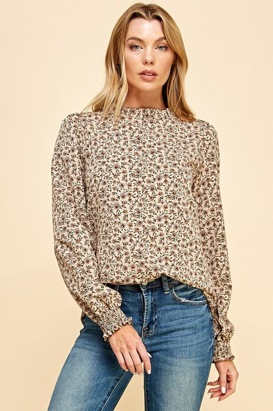 Naturally Floral High Neck Blouse | JQ Clothing Co.