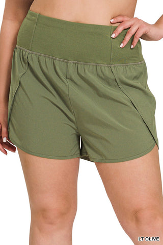 Plus HW Zipper Back Pocket Shorts | JQ Clothing Co.