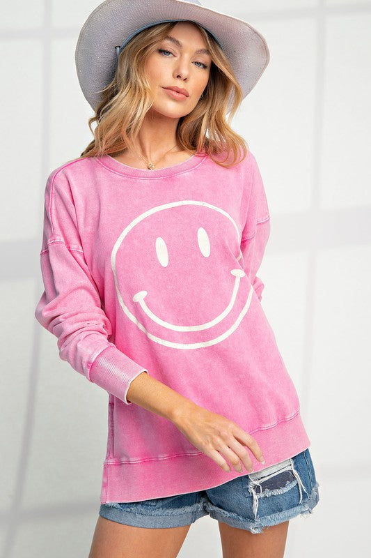 Washed Smiles Crewneck Sweatshirt | JQ Clothing Co.