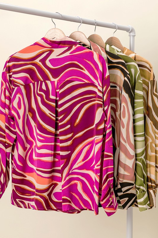 Mossy Zebra Satin Shirt | JQ Clothing Co.