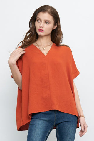 Solid Dolman Short Sleeve Top