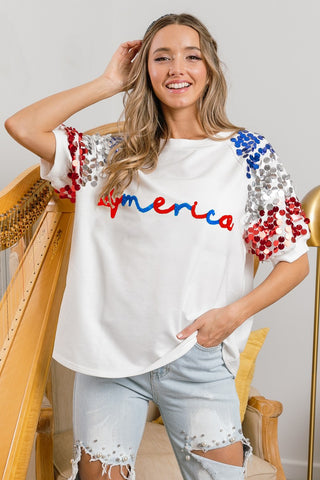 America Applique Spangle Top | JQ Clothing Co.