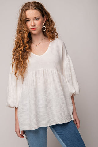 Snowflakes Falling White Blouse | JQ Clothing Co.