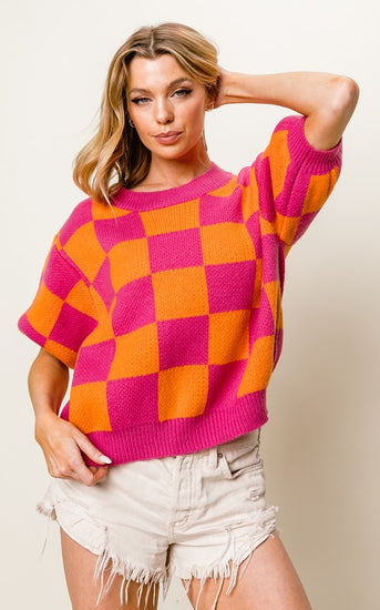 The Jenna Checker Sweater | JQ Clothing Co.