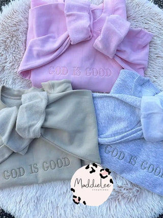 God Is Good Embroidered Crewneck