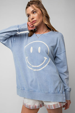 Washed Smiles Crewneck Sweatshirt | JQ Clothing Co.