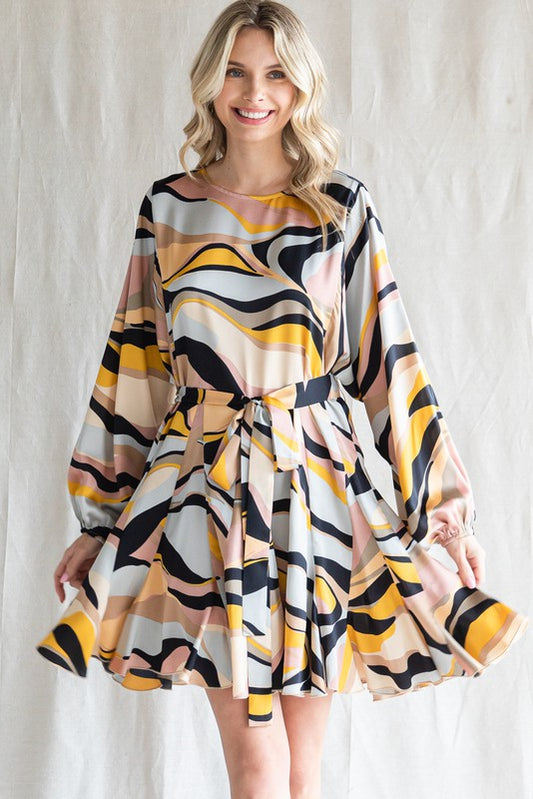 Abstract Art Printed Mini Dress | JQ Clothing Co.