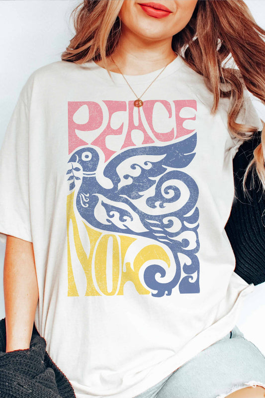 Peace Now Graphic Curvy Tee