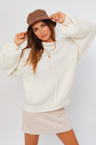 Neutral Ribbed Cozy Sweater