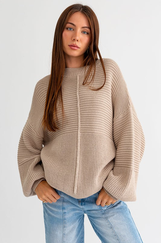 Neutral Ribbed Cozy Sweater