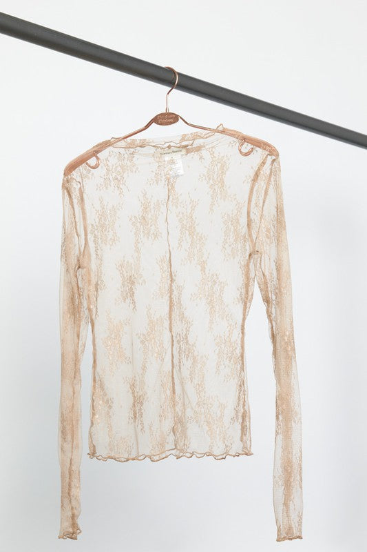Sheer Lace Long Sleeve Top | JQ Clothing Co.