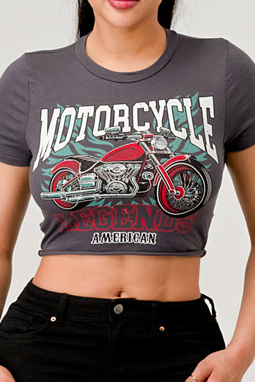 Motorcycle Legend Graphic Crop Top | JQ Clothing Co.