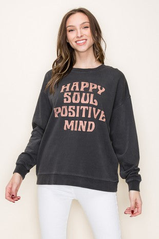 "Happy Soul, Positive Mind" L/S Graphic