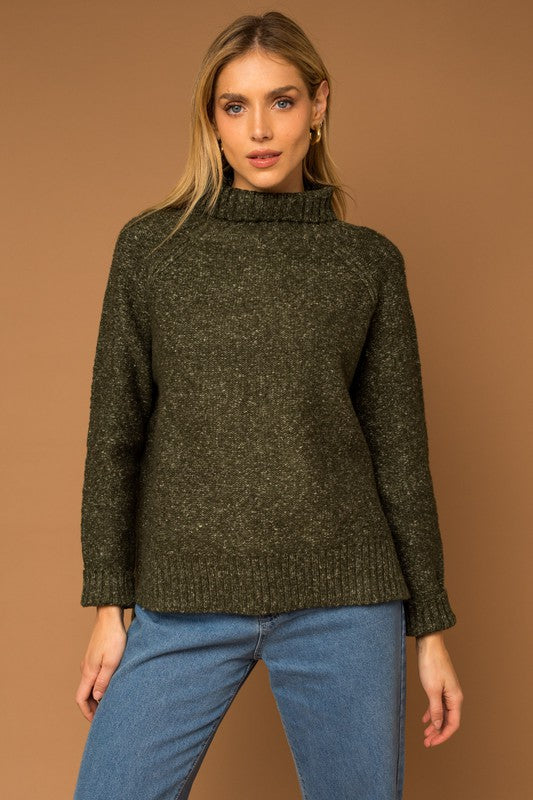 Olive Turtlenecks Knitted Sweater | JQ Clothing Co.