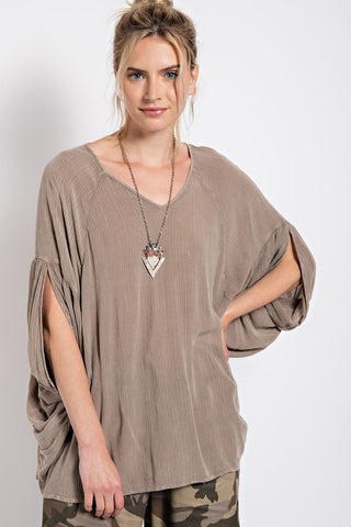 Batwing Mocha Oversized Blouse | JQ Clothing Co.