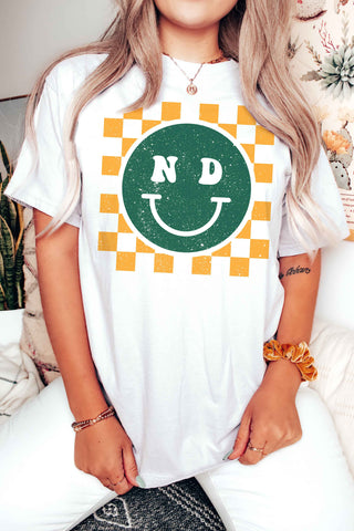 Checker ND State Happy Face Tee | JQ Clothing Co.