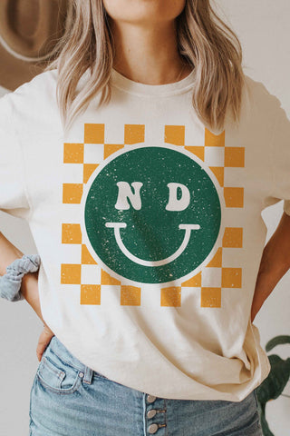 Checker ND State Happy Face Tee | JQ Clothing Co.