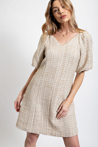 Timeless Tweed Puff Sleeve Dress | JQ Clothing Co.